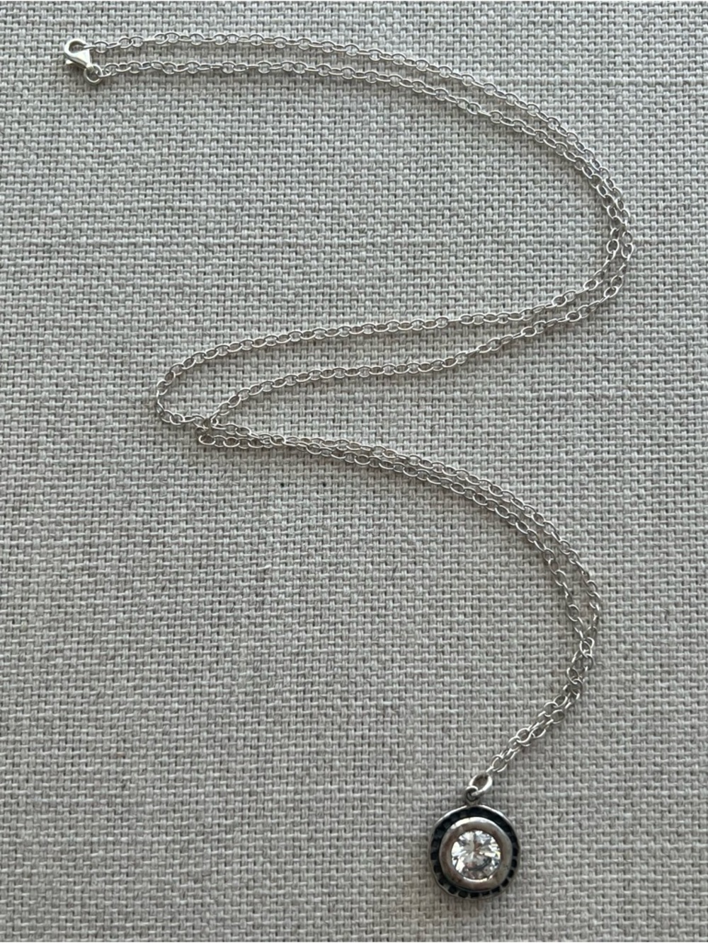 SHABLOOL • Round Zirconia Pendant Sterling Silver Necklace